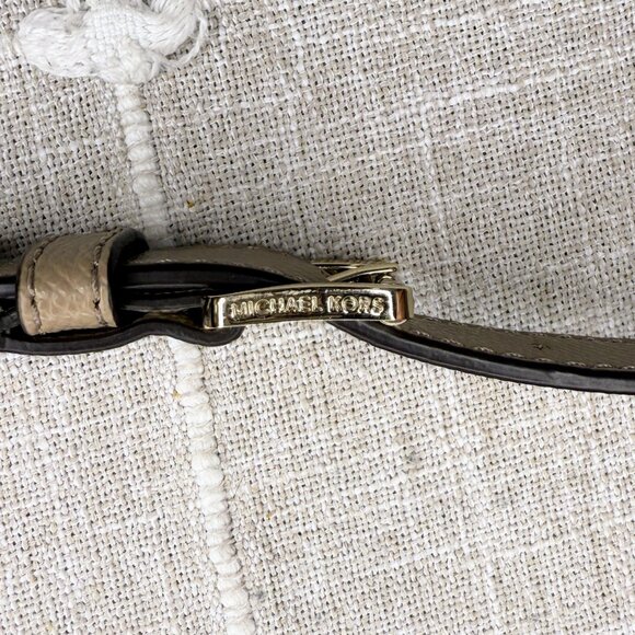 Michael Kors Sylvia Satchel Shoulder Bag - Beige Taupe Leather - Picture 9 of 16